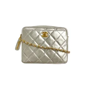 Chanel Silver Mini Chain Bag