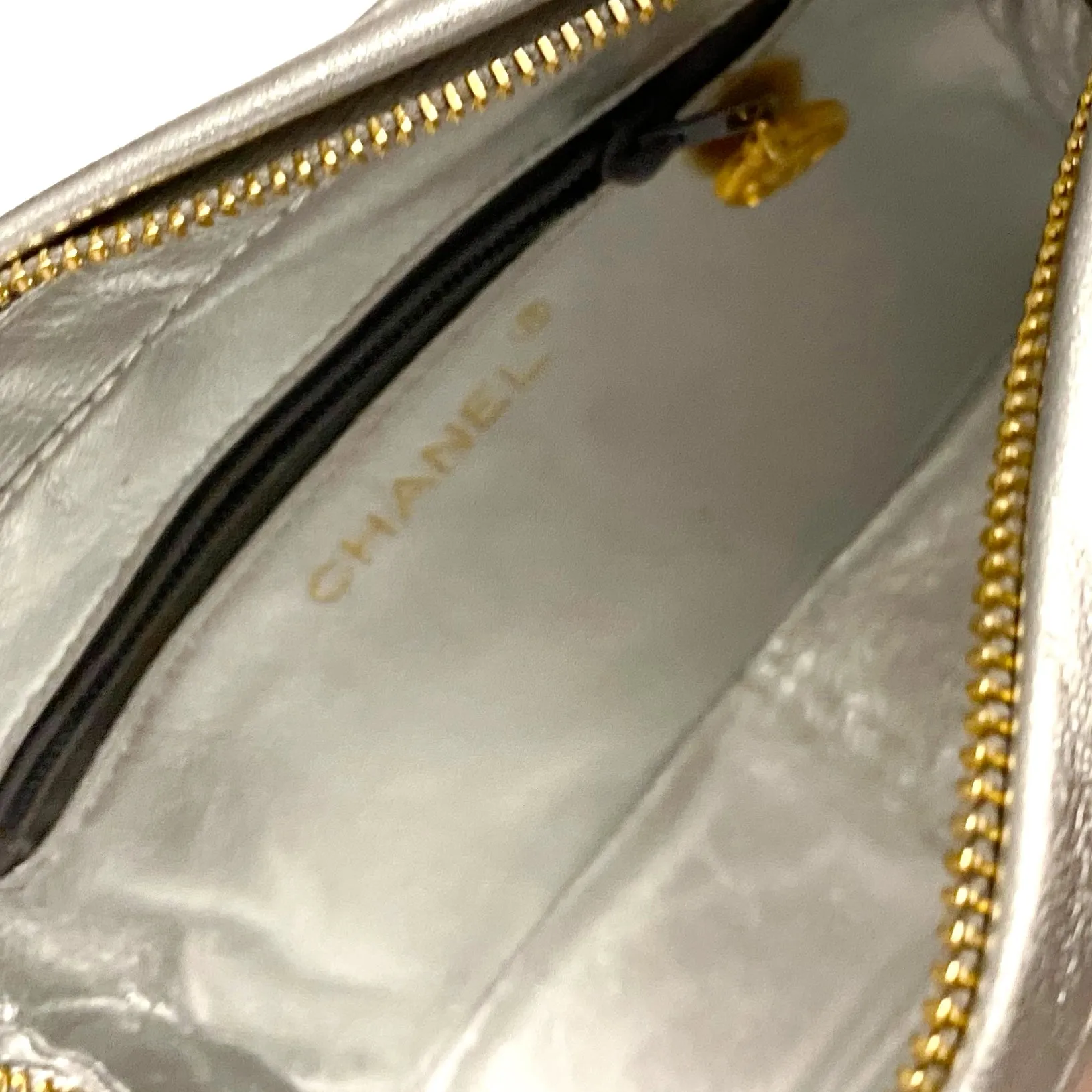 Chanel Silver Mini Chain Bag