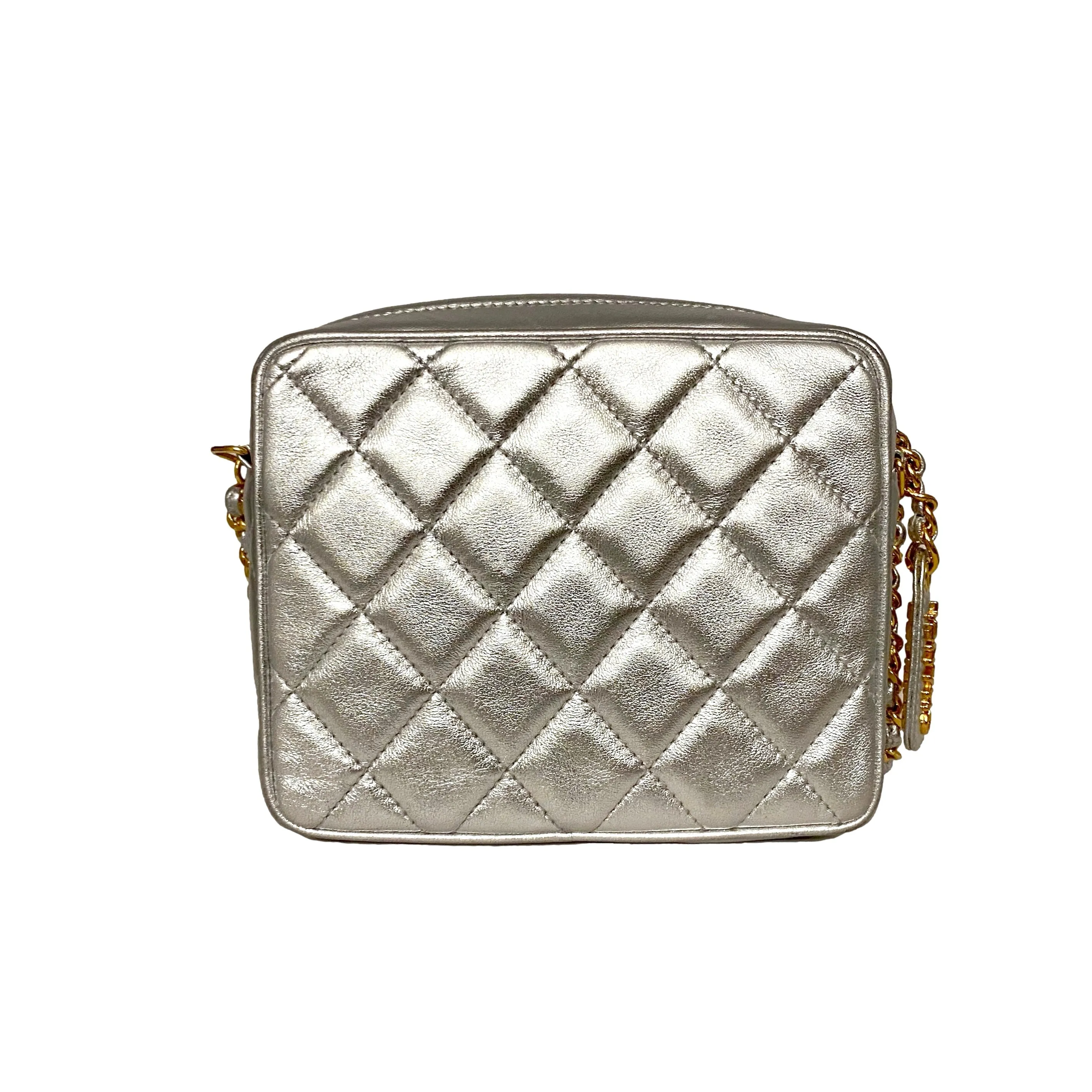 Chanel Silver Mini Chain Bag
