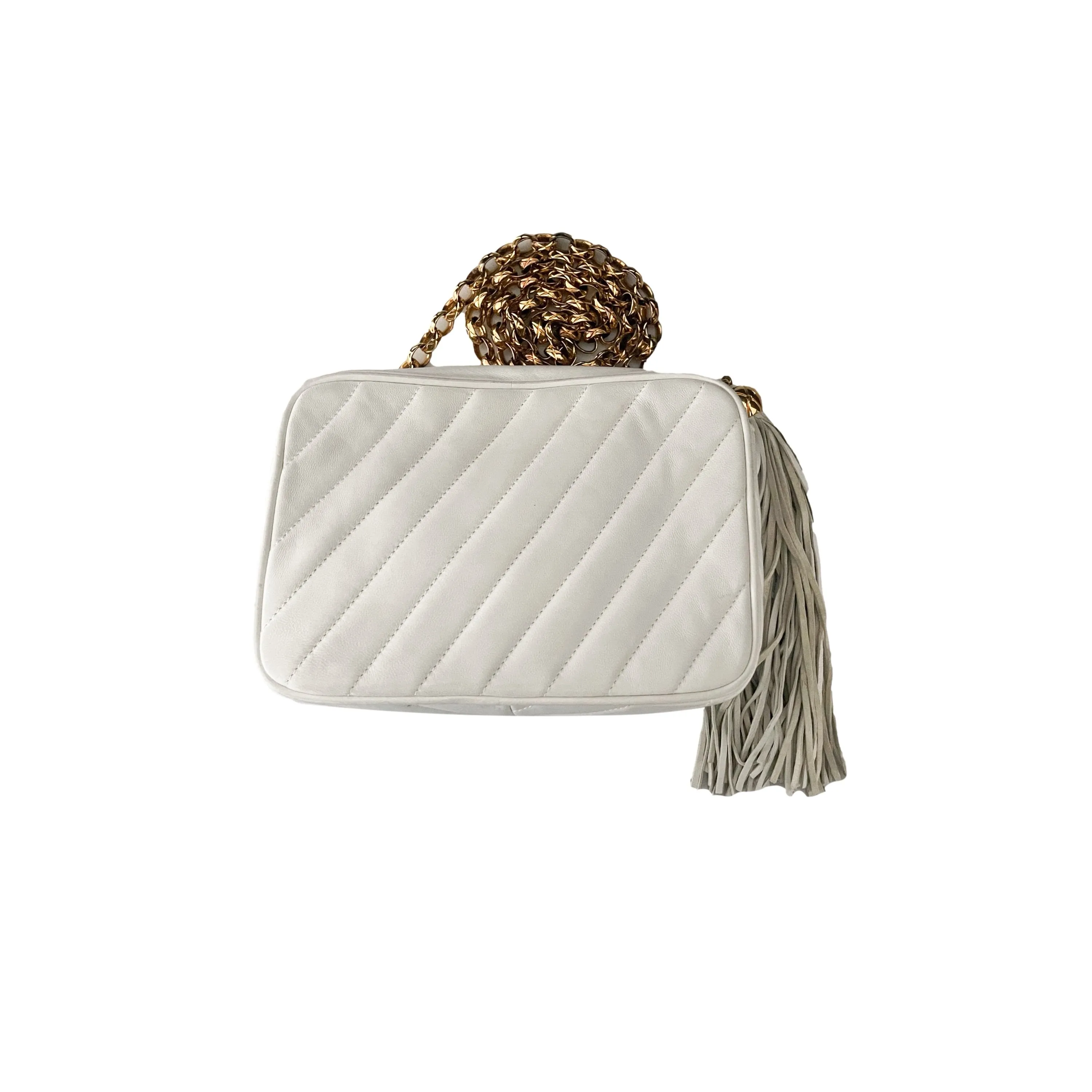 Chanel White Chain Crossbody Bag