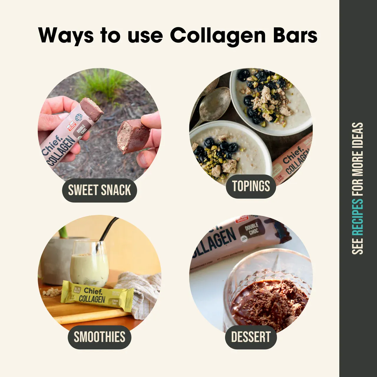 Chief Collagen Protein Bar Sampler (Box of 4 bars)