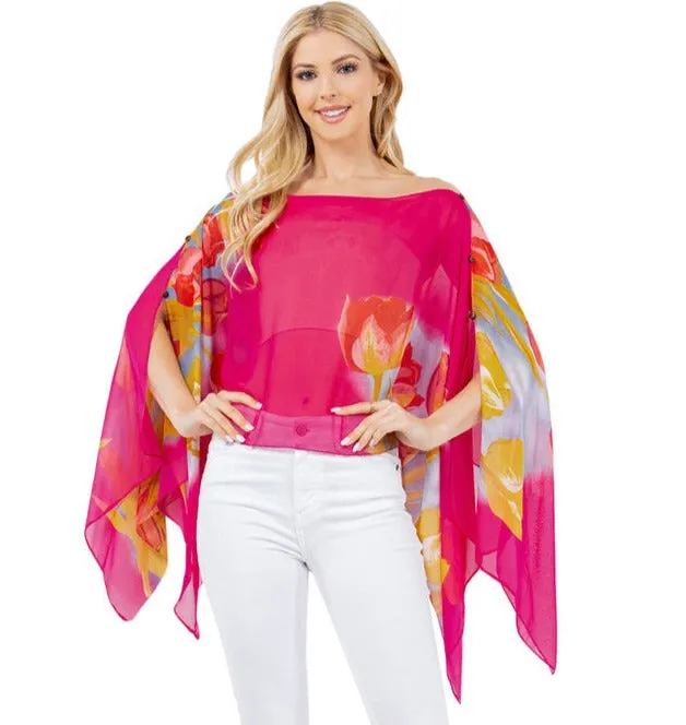 Chiffon Floral Convertible Scarf