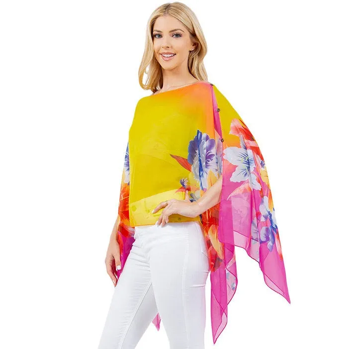 Chiffon Floral Convertible Scarf