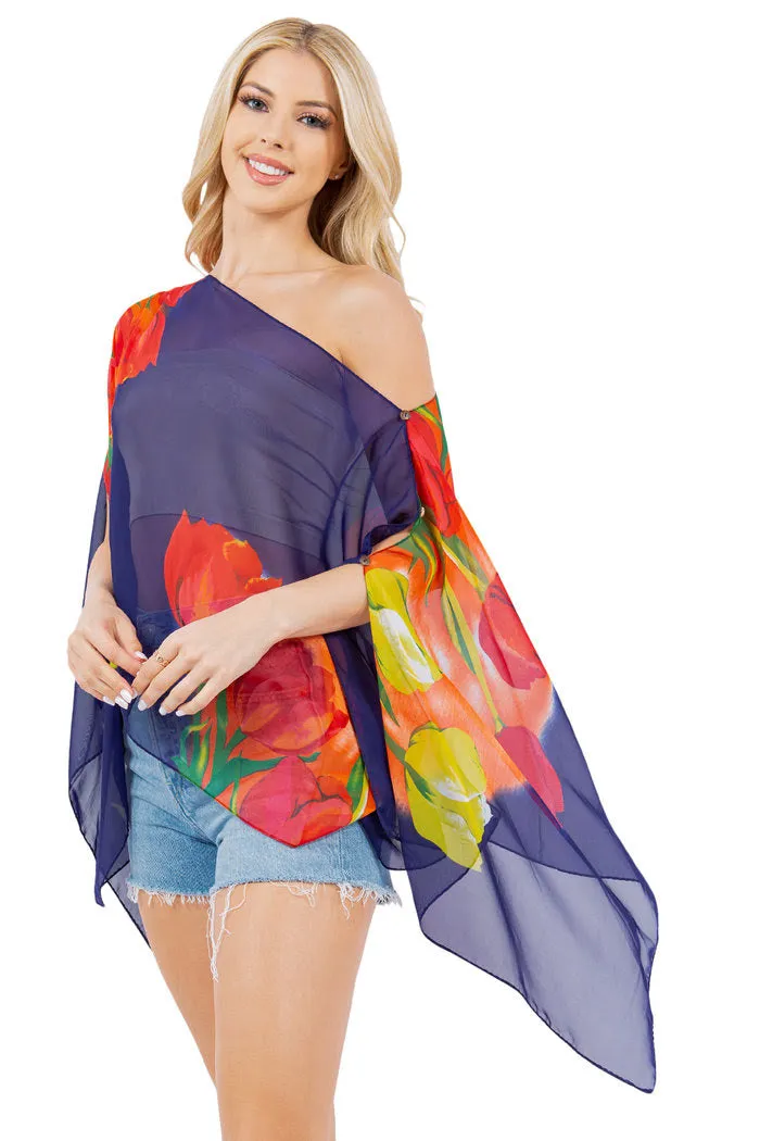 Chiffon Floral Convertible Scarf