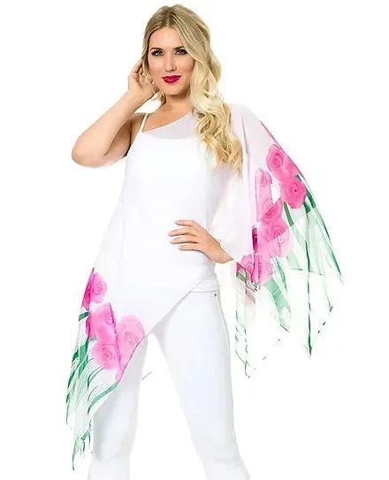 Chiffon Floral Convertible Scarf
