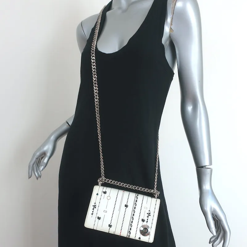 Christian Dior Mini Diorama Bag Cream Floral Print Leather Chain Strap Crossbody