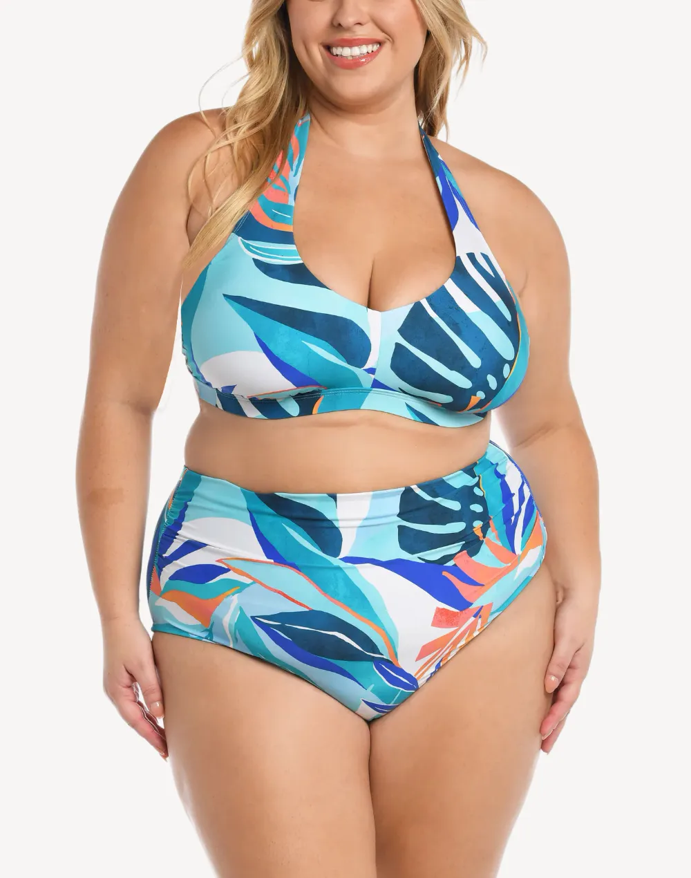 Coastal Palms Halter Plus Size Bikini Top