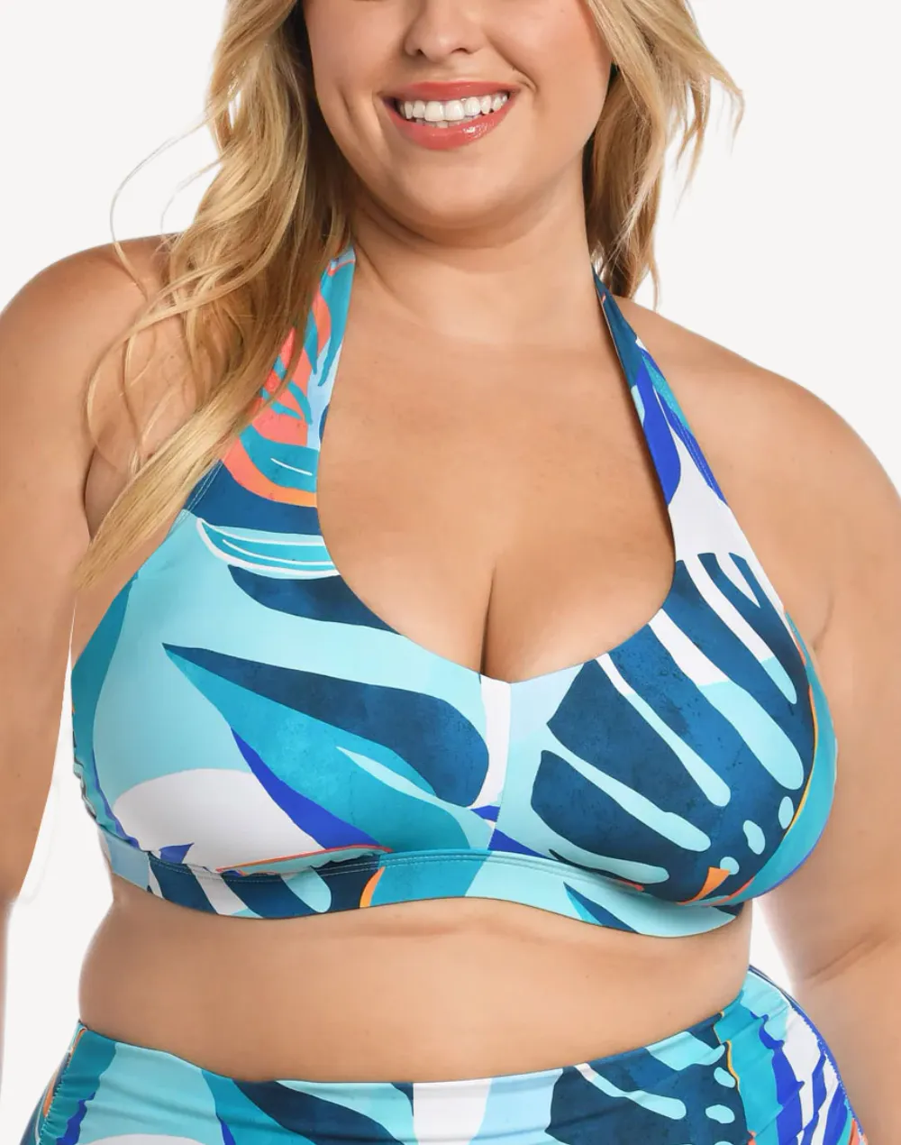 Coastal Palms Halter Plus Size Bikini Top