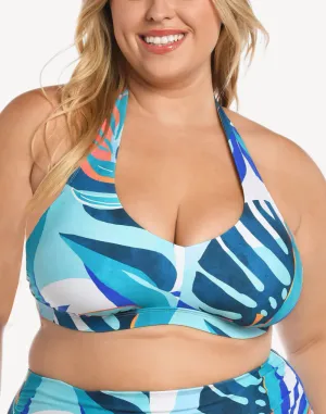 Coastal Palms Halter Plus Size Bikini Top