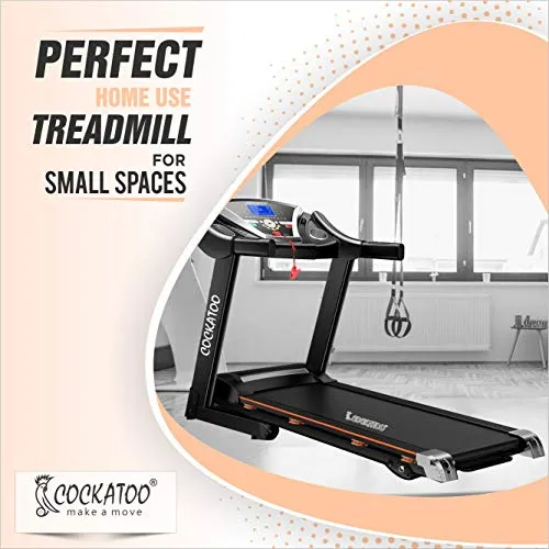 Cockatoo CTM-03 2 HP ( 4 HP Peak) DC-Motorised Treadmill ( Max Speed: 1-14 km/hr , Max Weight: 110 Kg ) with Free Installation Assistance and Fat Measure & Other Features