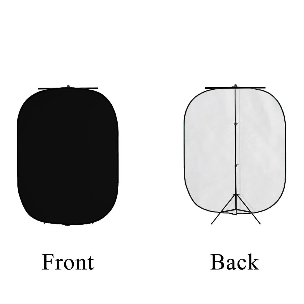 Collapsible Black And White Pop Up Backdrop (1.5m x 2.1m) - Clearance Sale