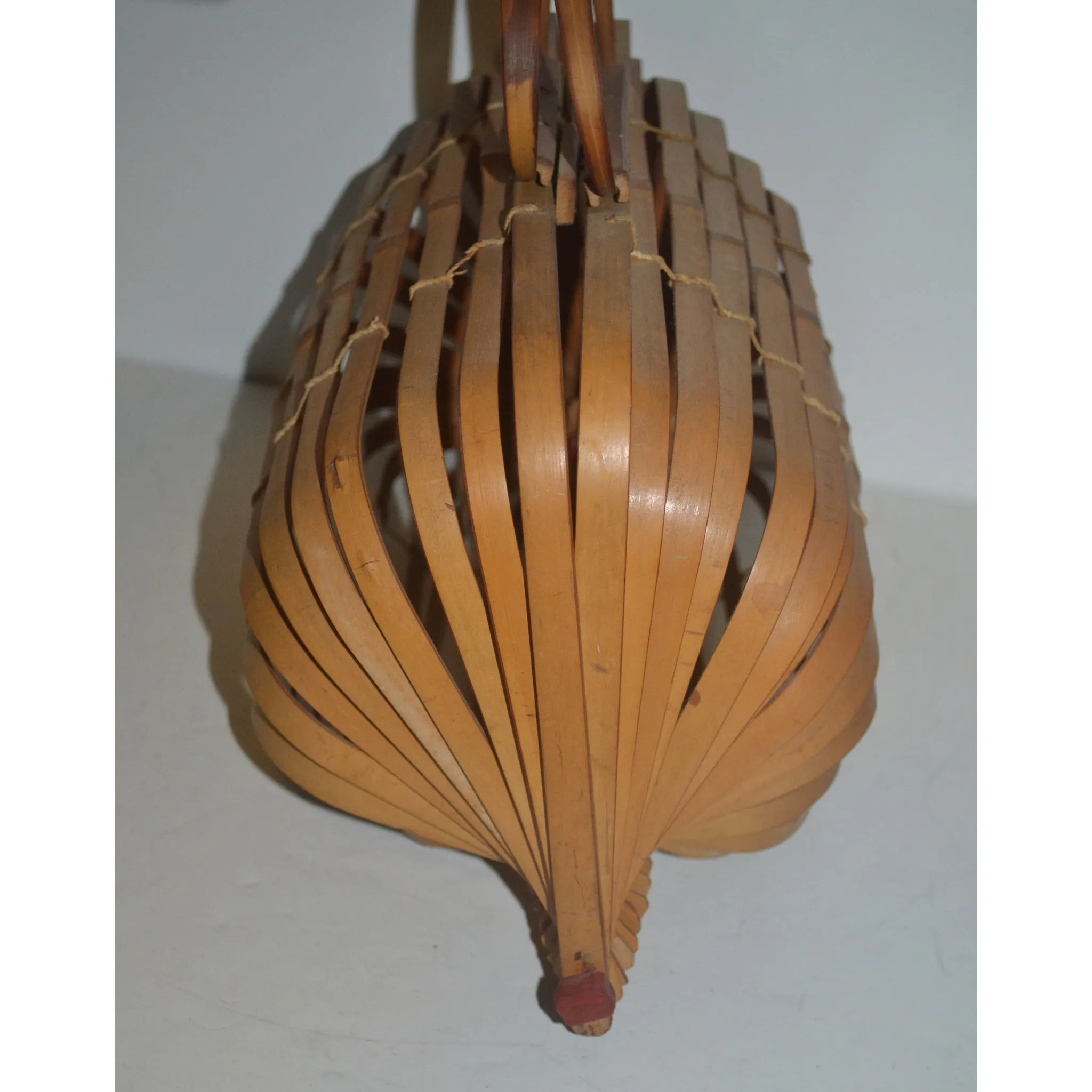 Collapsible Natural Bamboo Tote Purse - 1940's