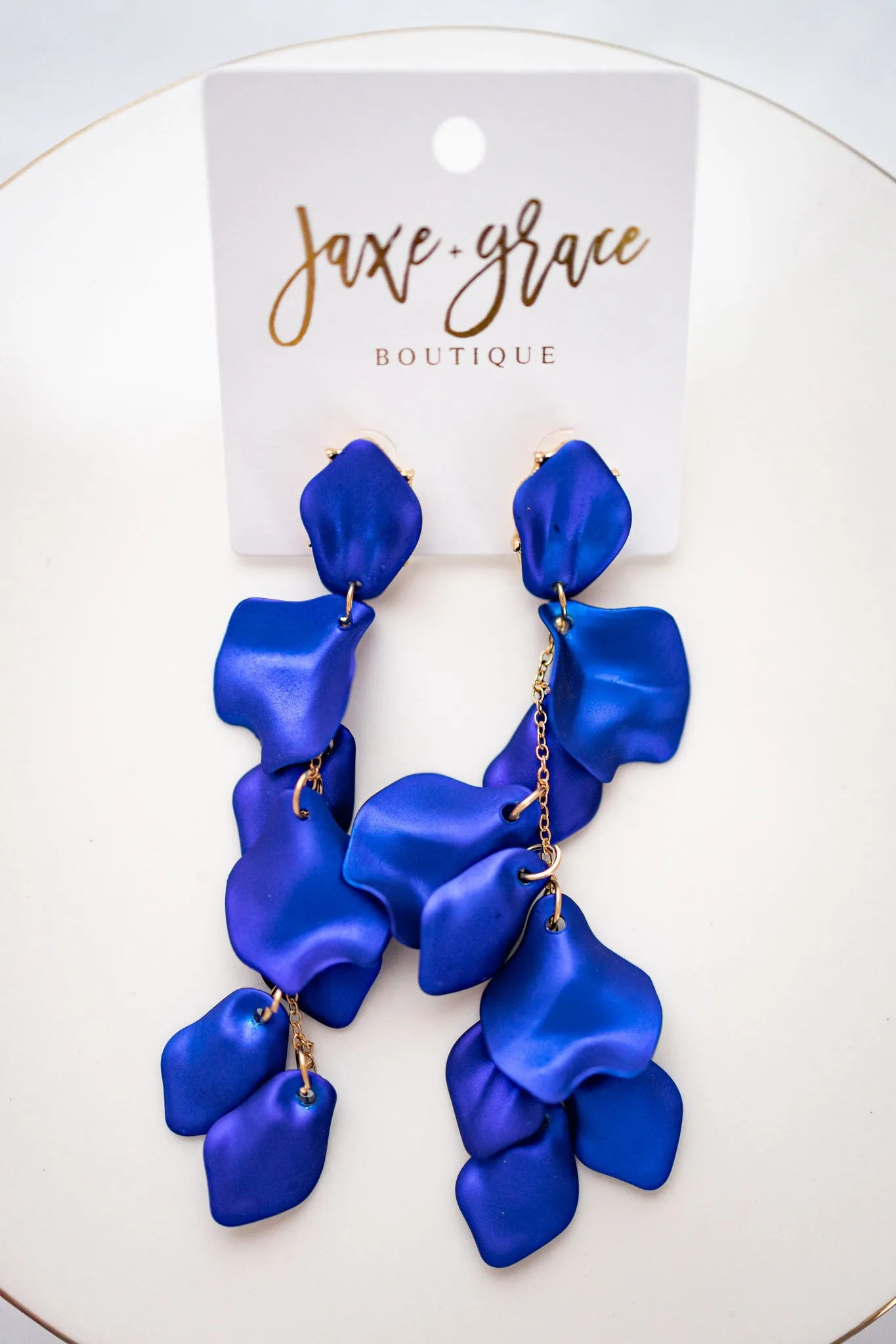 Color Coated Petal Fringe Earrings, VARIOUS
