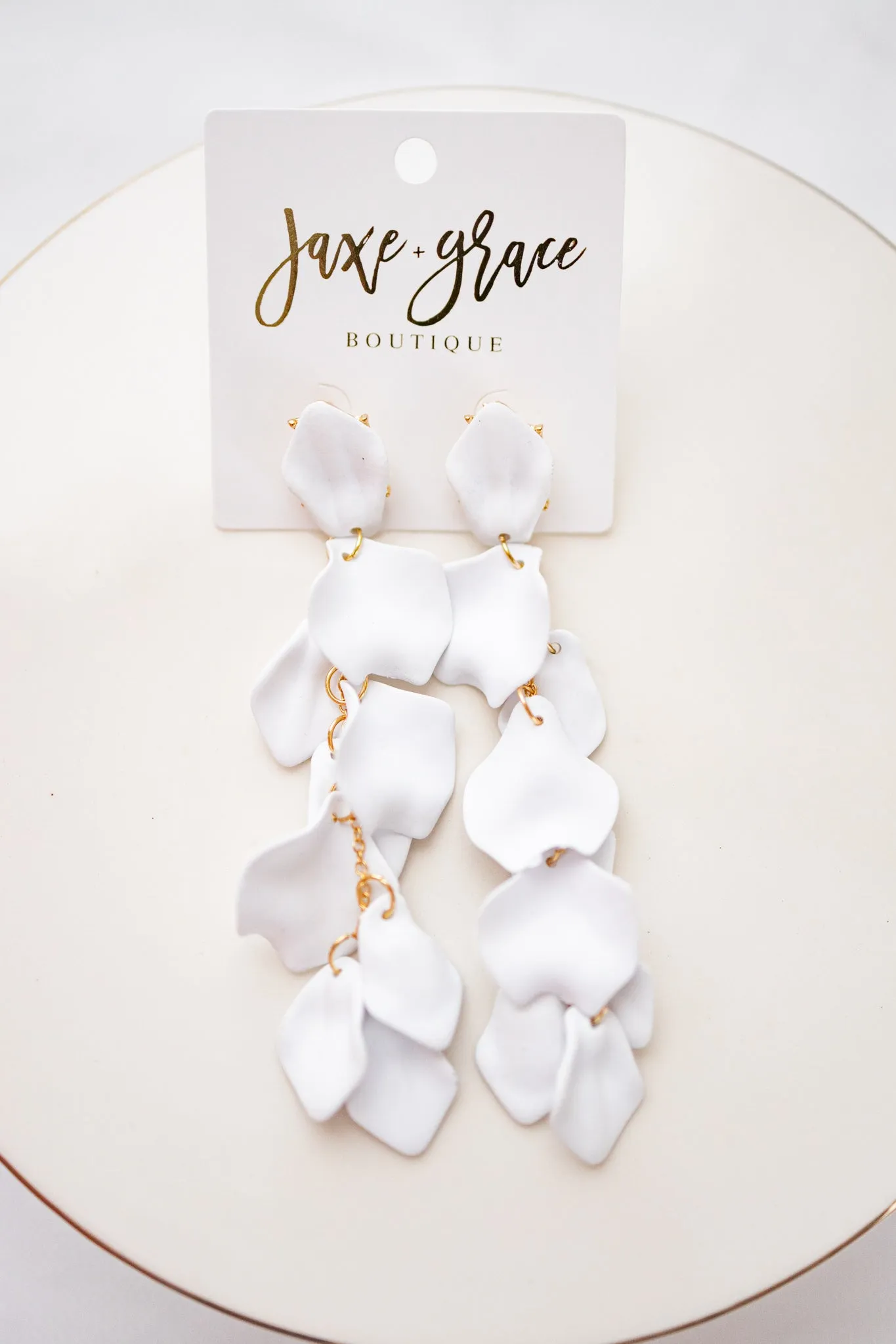 Color Coated Petal Fringe Earrings, VARIOUS