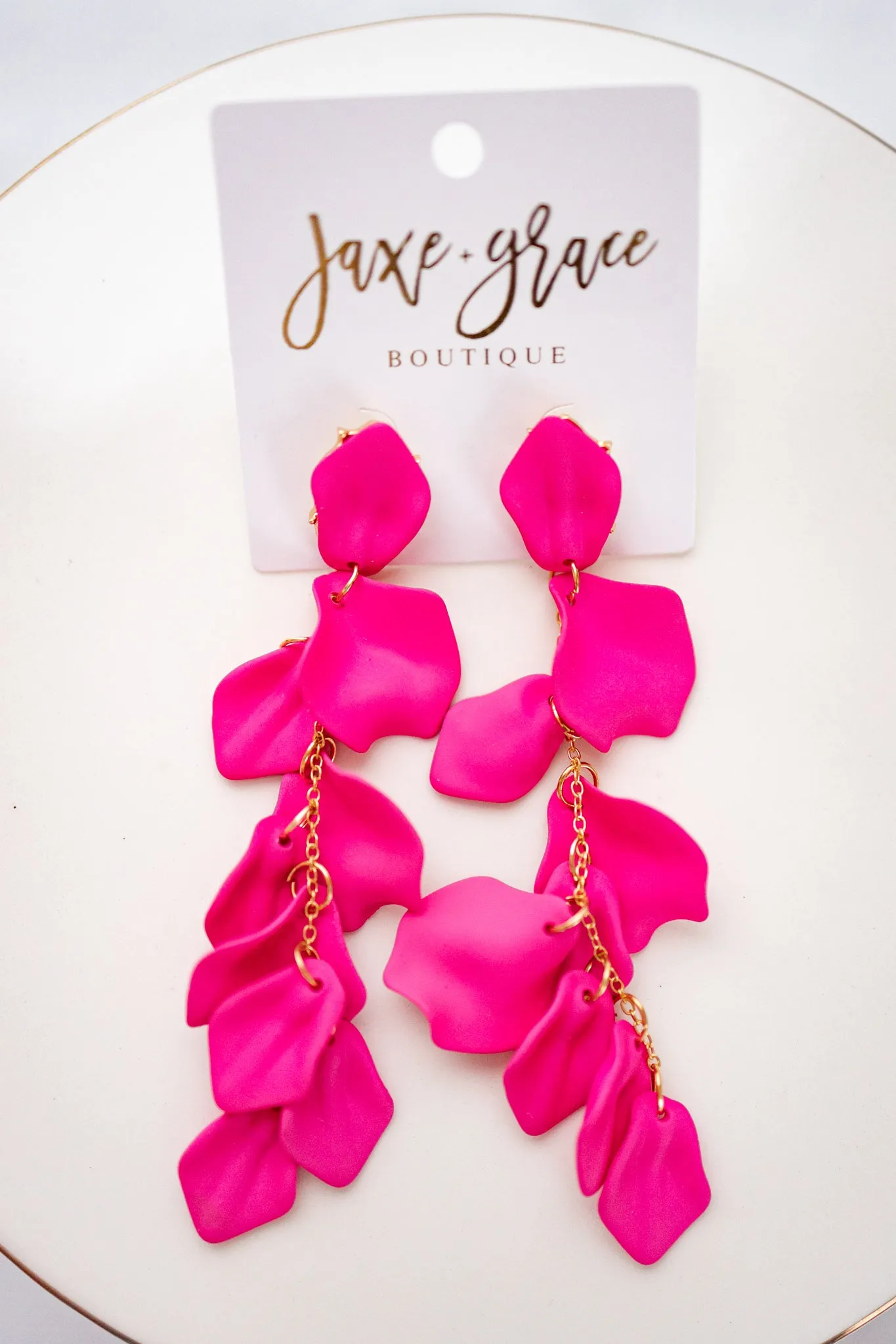 Color Coated Petal Fringe Earrings, VARIOUS