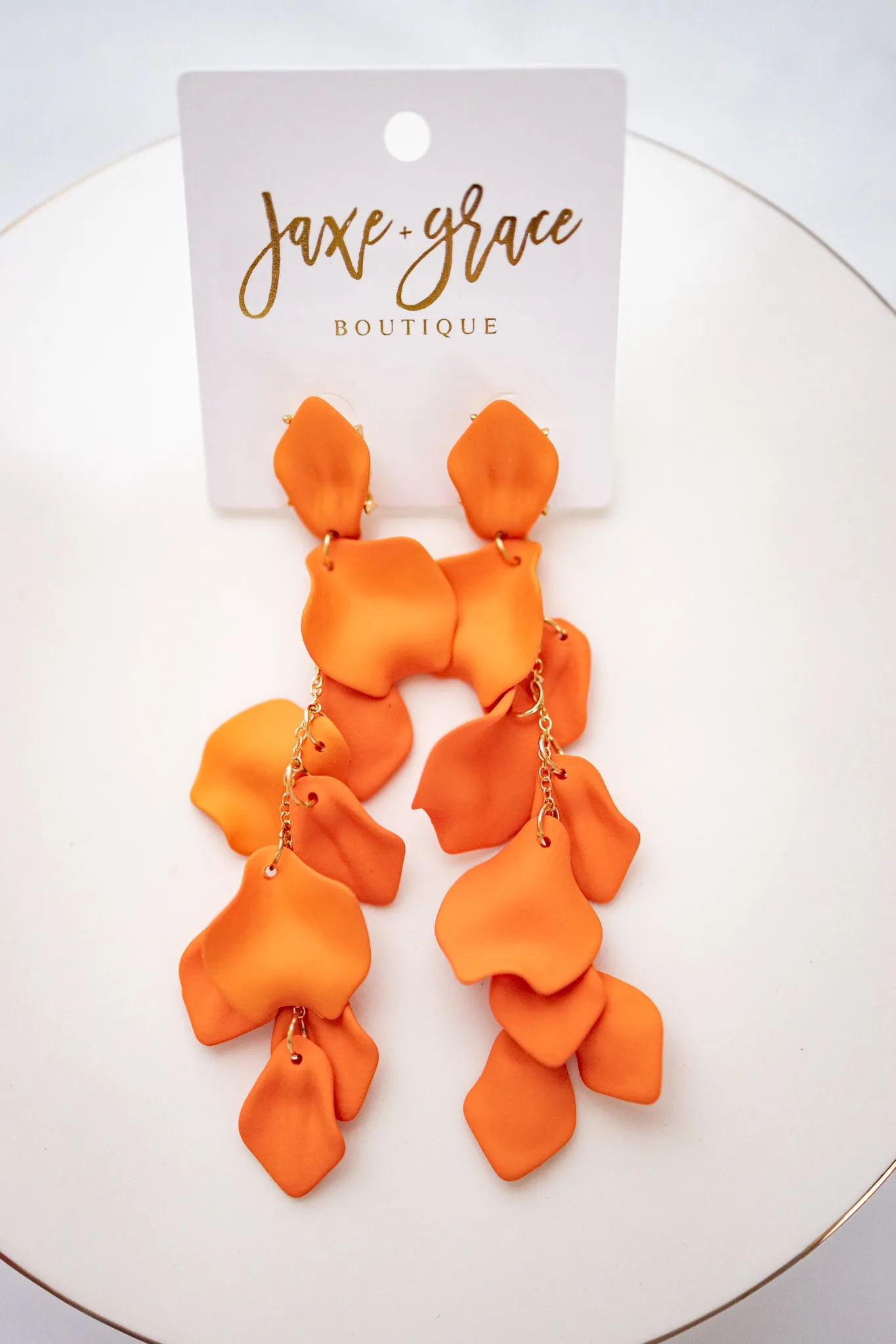 Color Coated Petal Fringe Earrings, VARIOUS