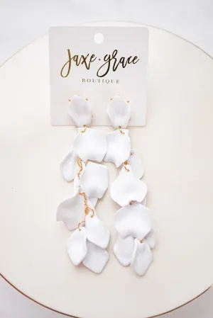 Color Coated Petal Fringe Earrings, VARIOUS