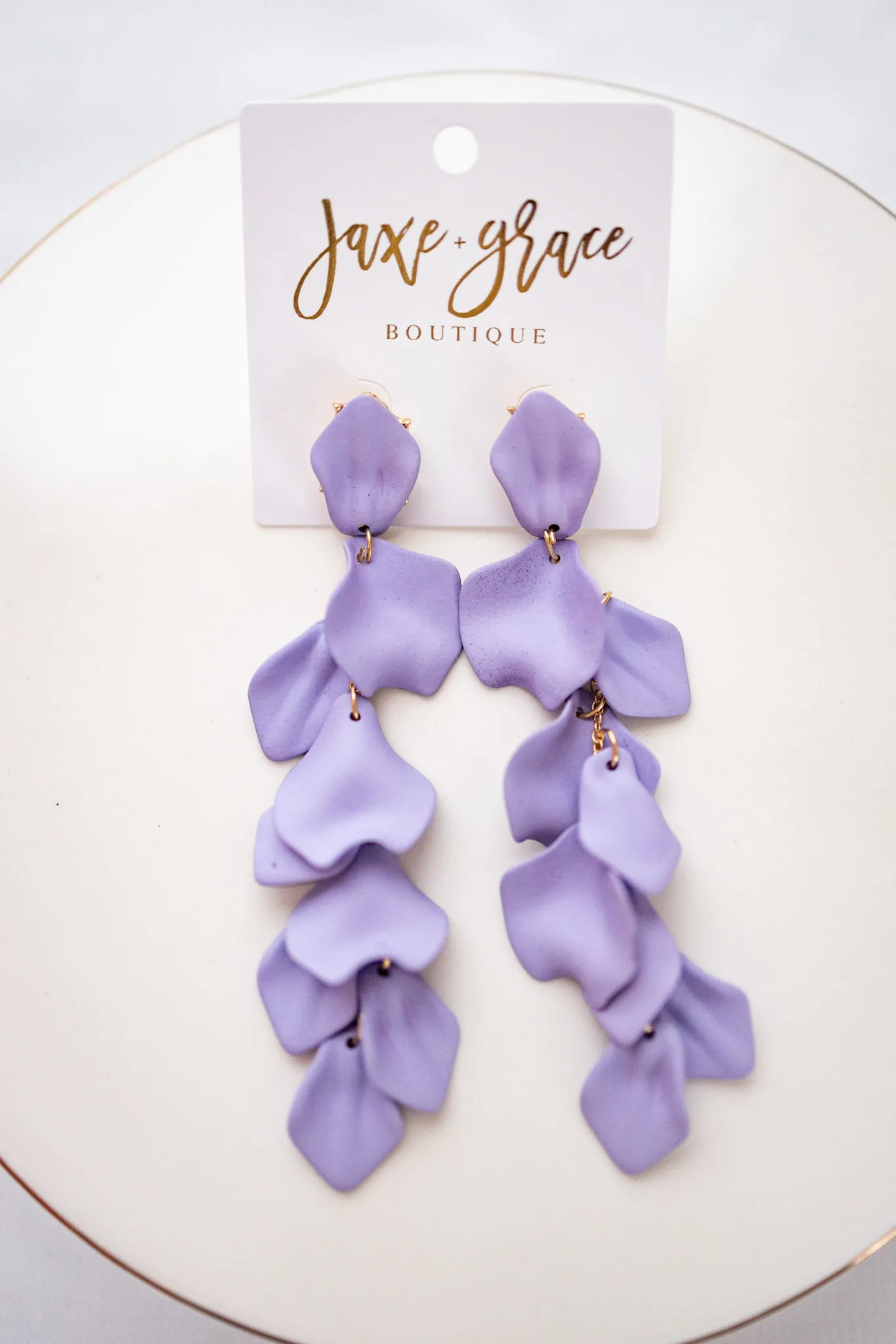 Color Coated Petal Fringe Earrings, VARIOUS