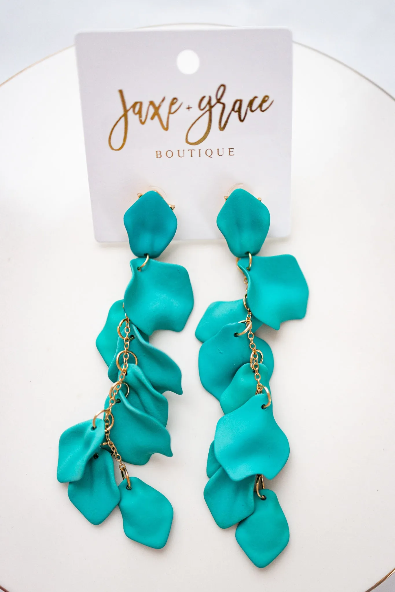 Color Coated Petal Fringe Earrings, VARIOUS