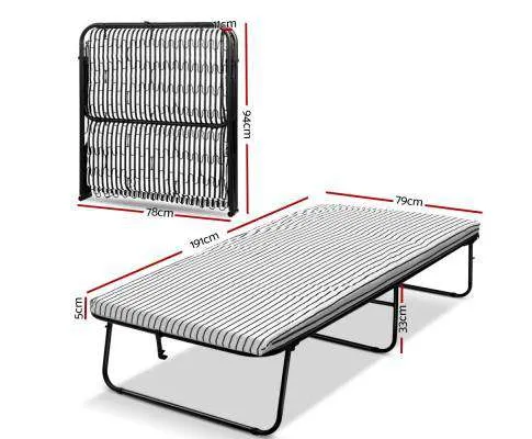 Compact Foldable Bed - White