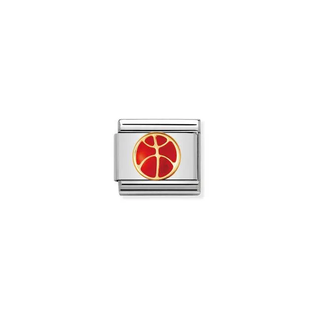 COMPOSABLE CLASSIC LINK WITH ENAMEL BASKETBALL