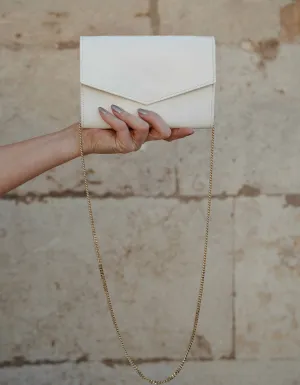 Constant Love Braut Clutch - Cremeweiss mit goldener Kette
