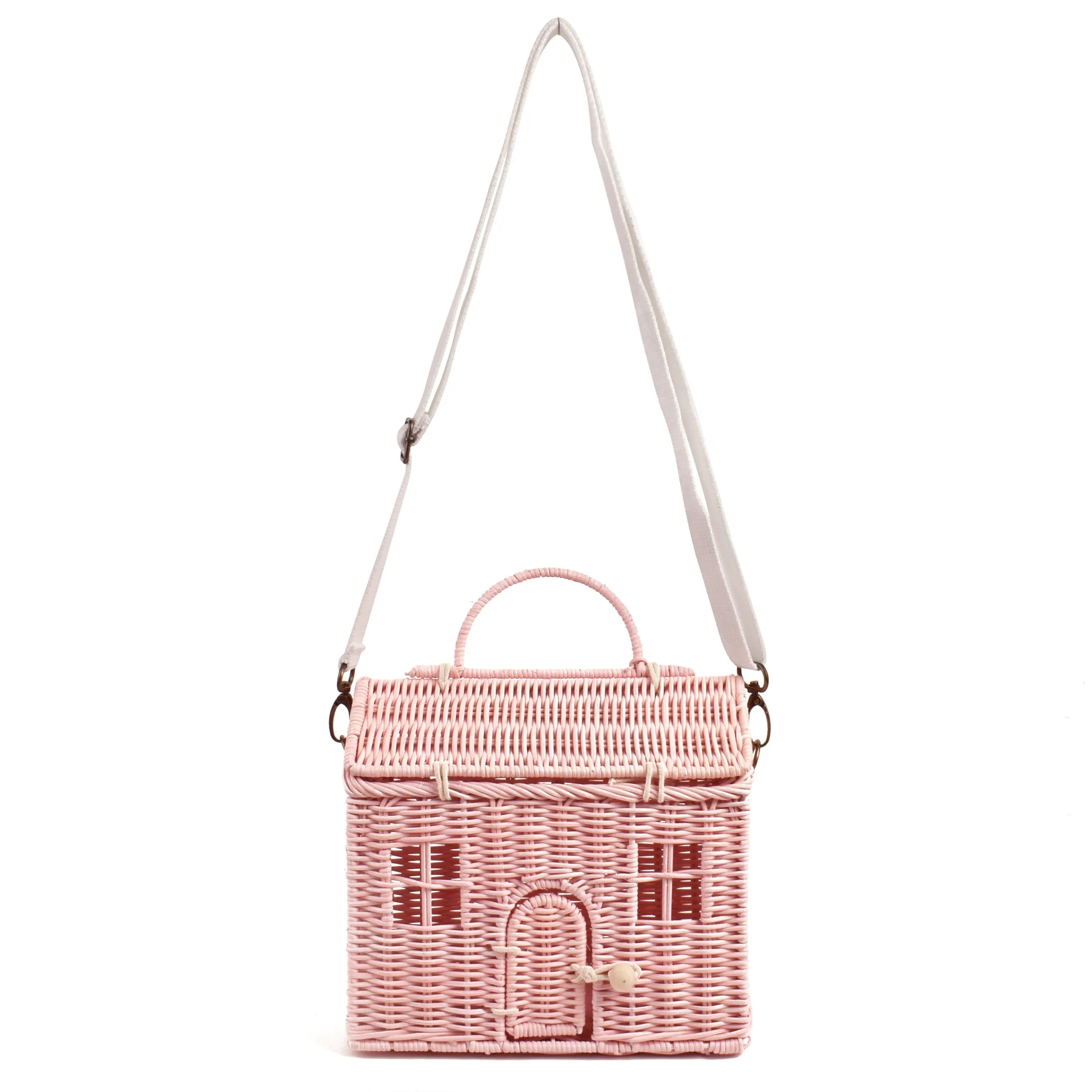 Creative House Shape Rattan Women Handbags Wicker