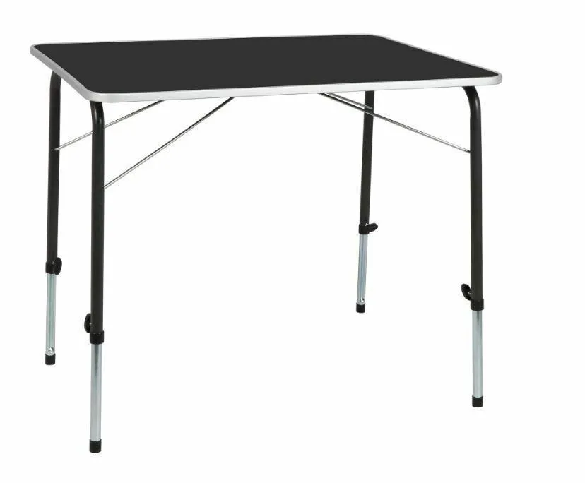 Crusader Adjustable Foldable Legs Compact Camping Table - 80Cm X 60Cm Durable
