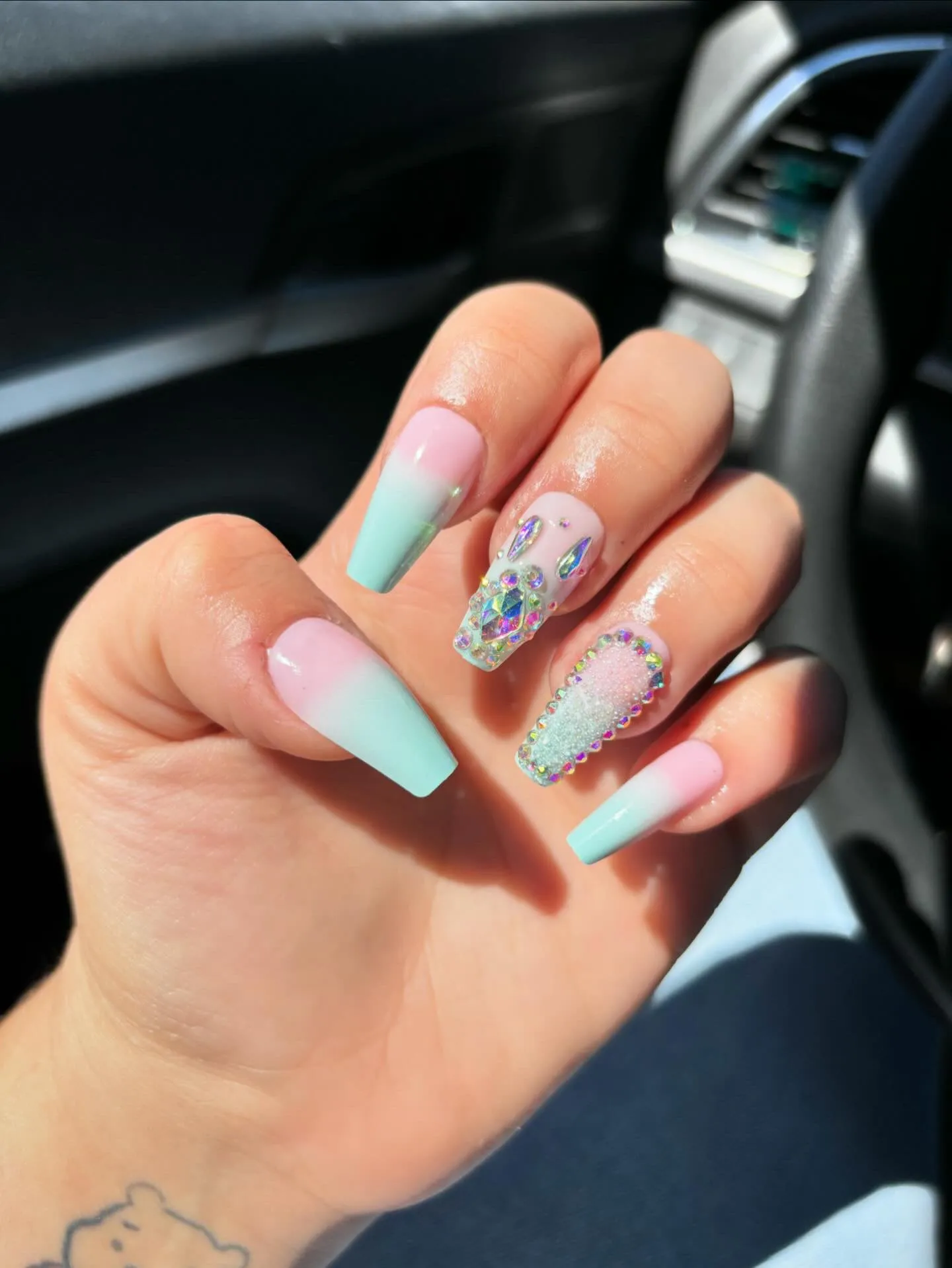 Crystal Ombré False Nails
