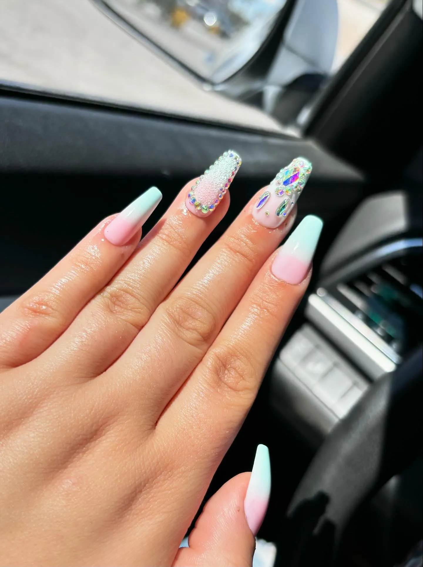 Crystal Ombré False Nails