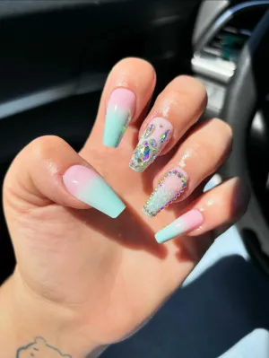 Crystal Ombré False Nails