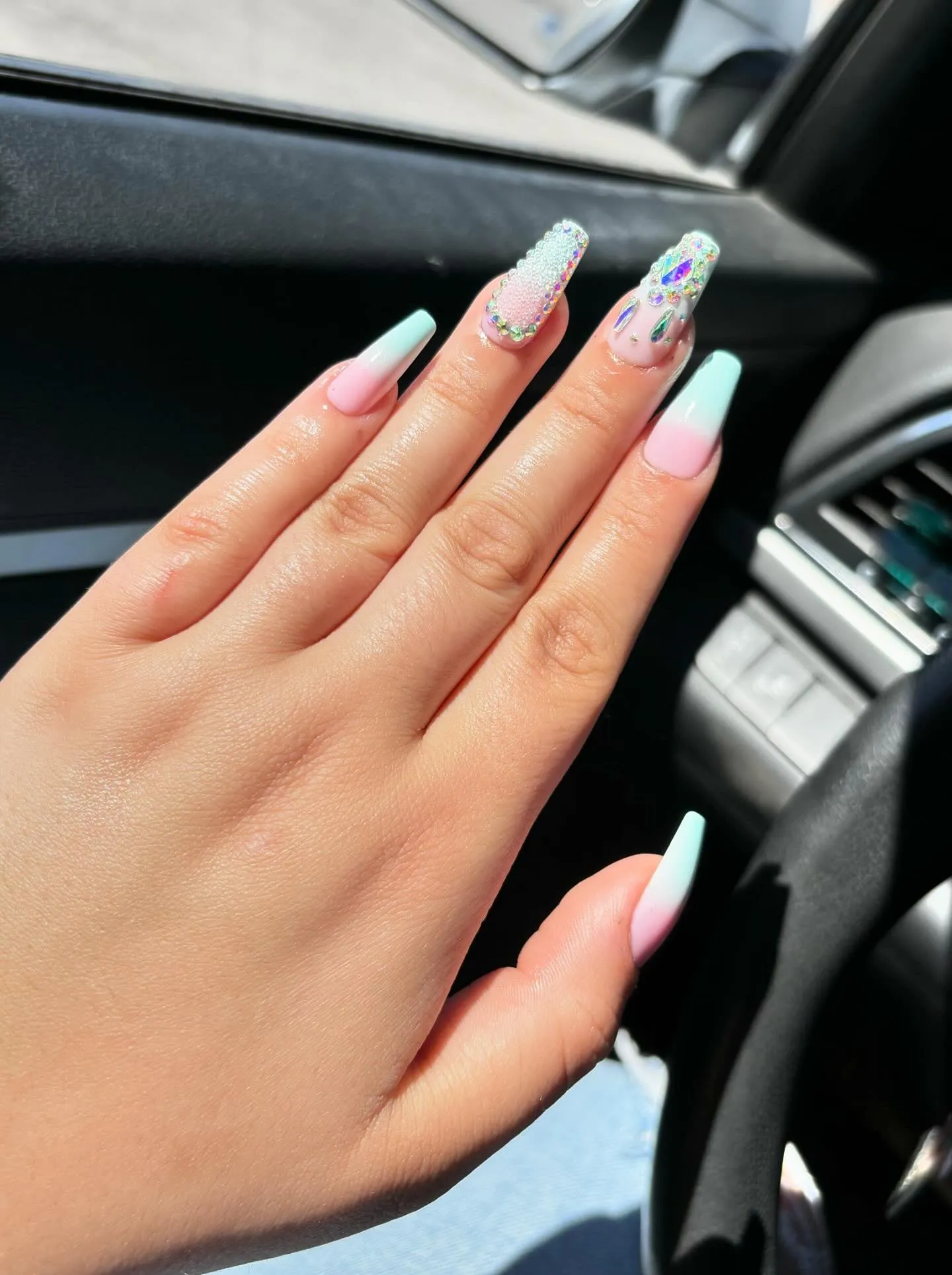Crystal Ombré False Nails