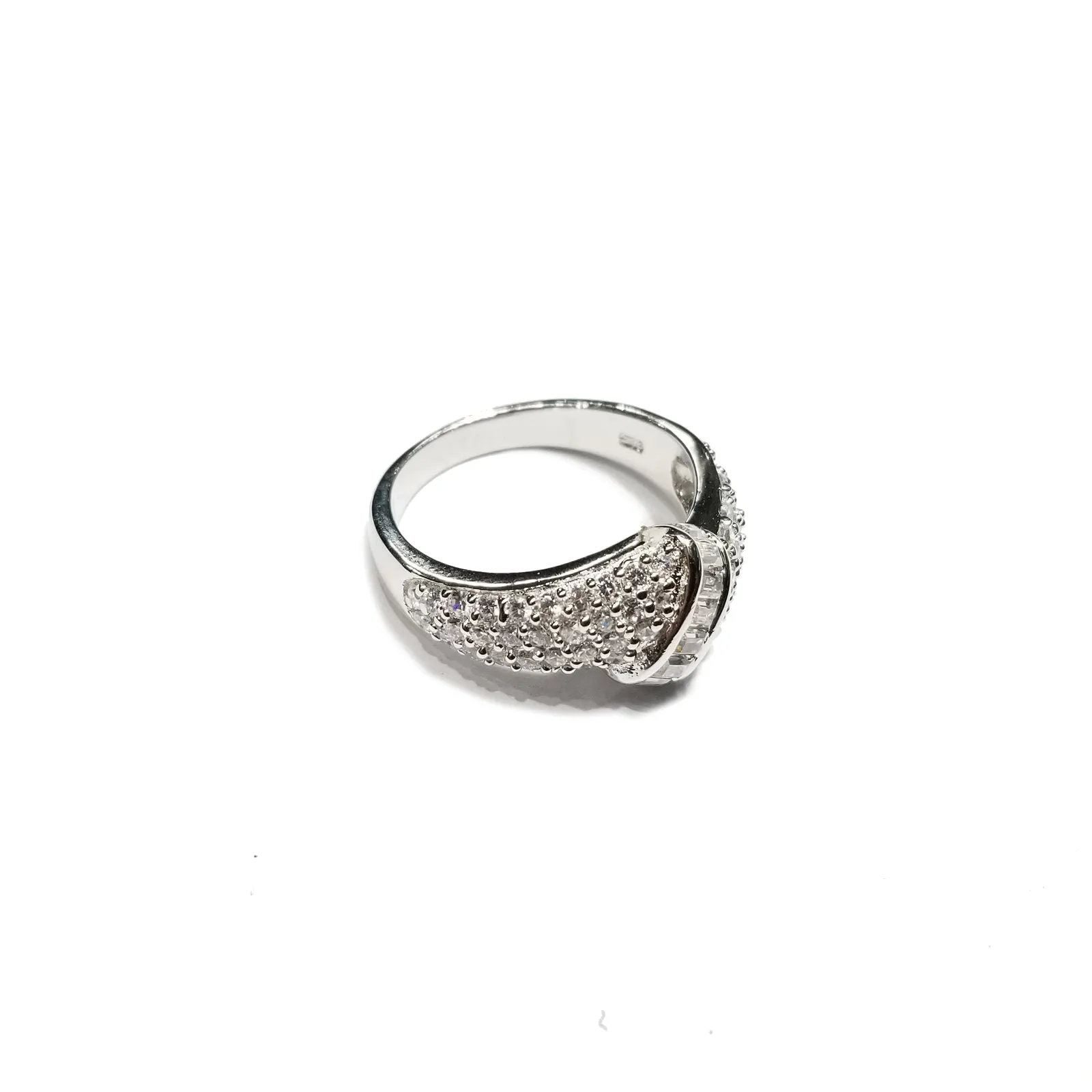 Crystallized Merged Band CZ Ring (Sterling Silver)