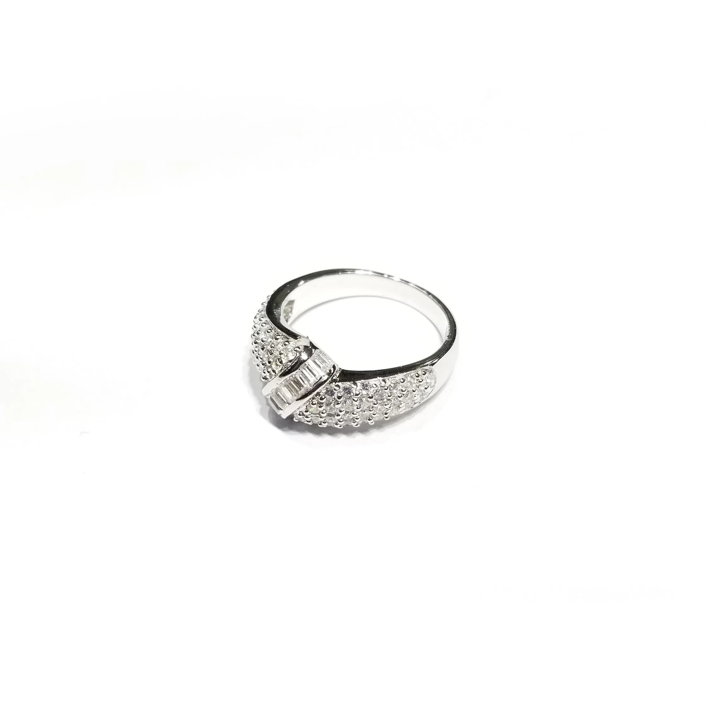 Crystallized Merged Band CZ Ring (Sterling Silver)