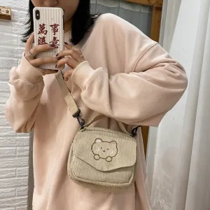 Cute Canvas Zipper Shoulder Bag
