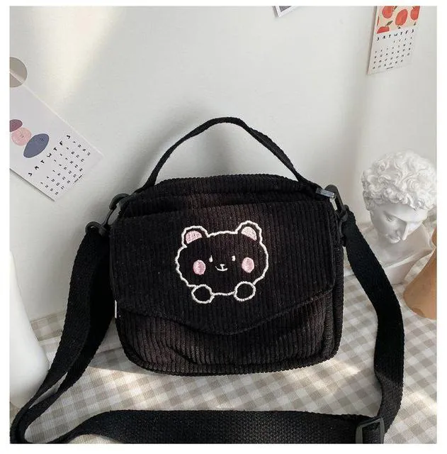 Cute Canvas Zipper Shoulder Bag