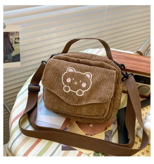 Cute Canvas Zipper Shoulder Bag