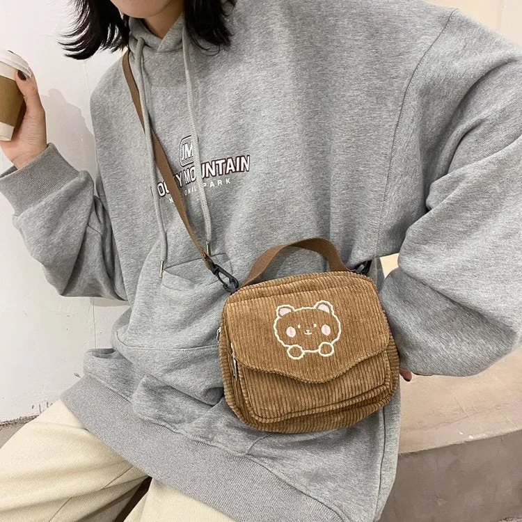 Cute Canvas Zipper Shoulder Bag