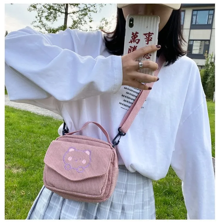 Cute Canvas Zipper Shoulder Bag
