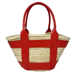 Demellier Straw Bucket Bag