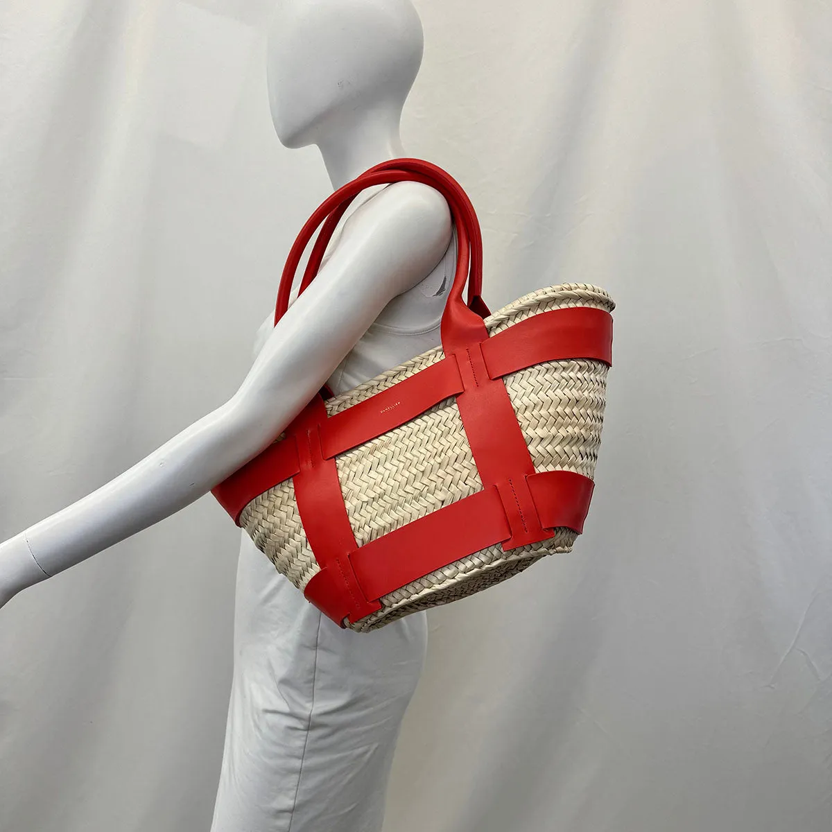 Demellier Straw Bucket Bag