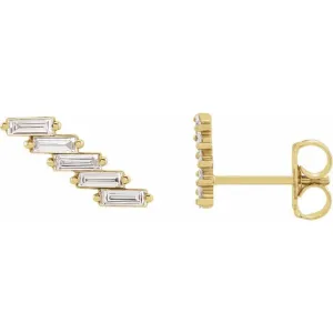 Diamond Baguette Climber Earrings