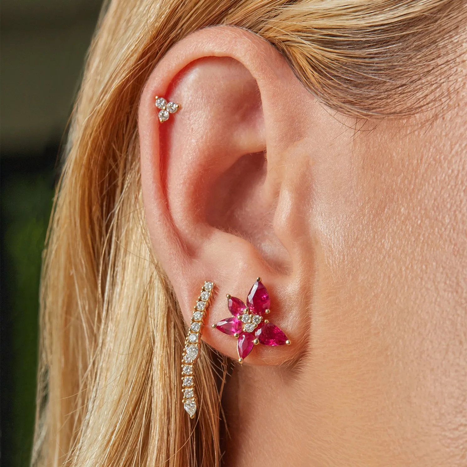 Diamond Teardrop Fringe Earring
