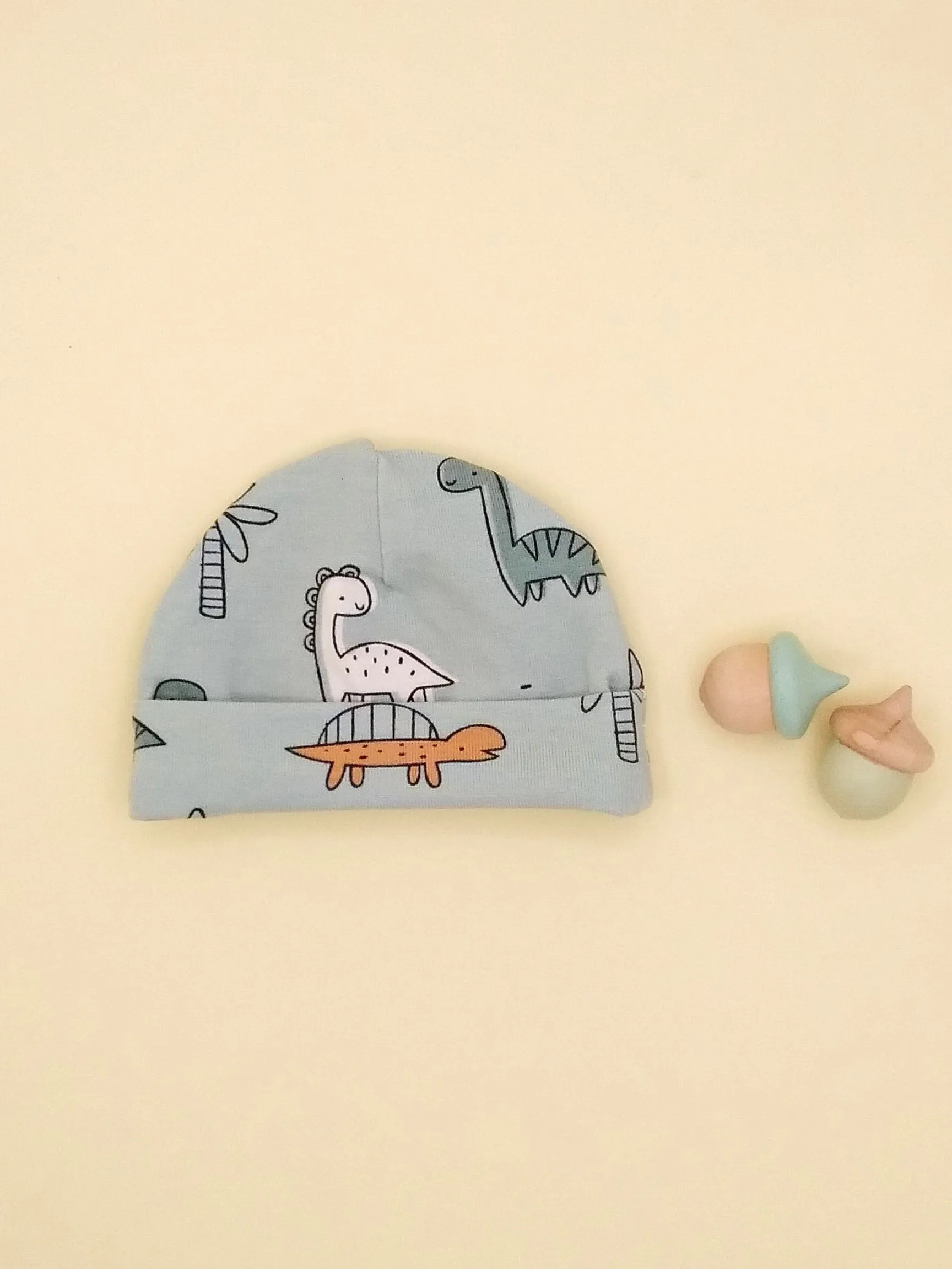 Dino Buddies, Mint, Preemie Round Hat