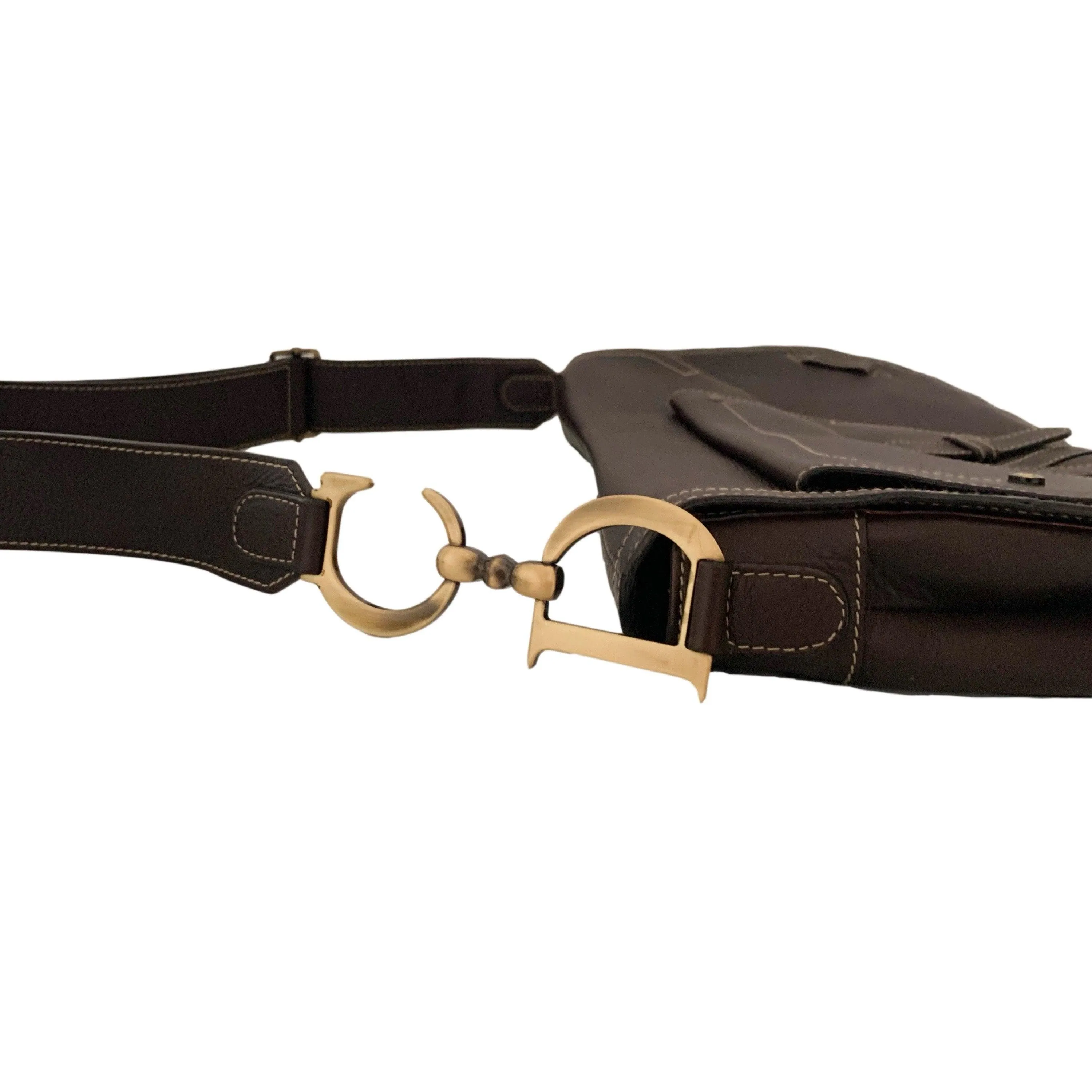 Dior Brown Leather Saddle Bag