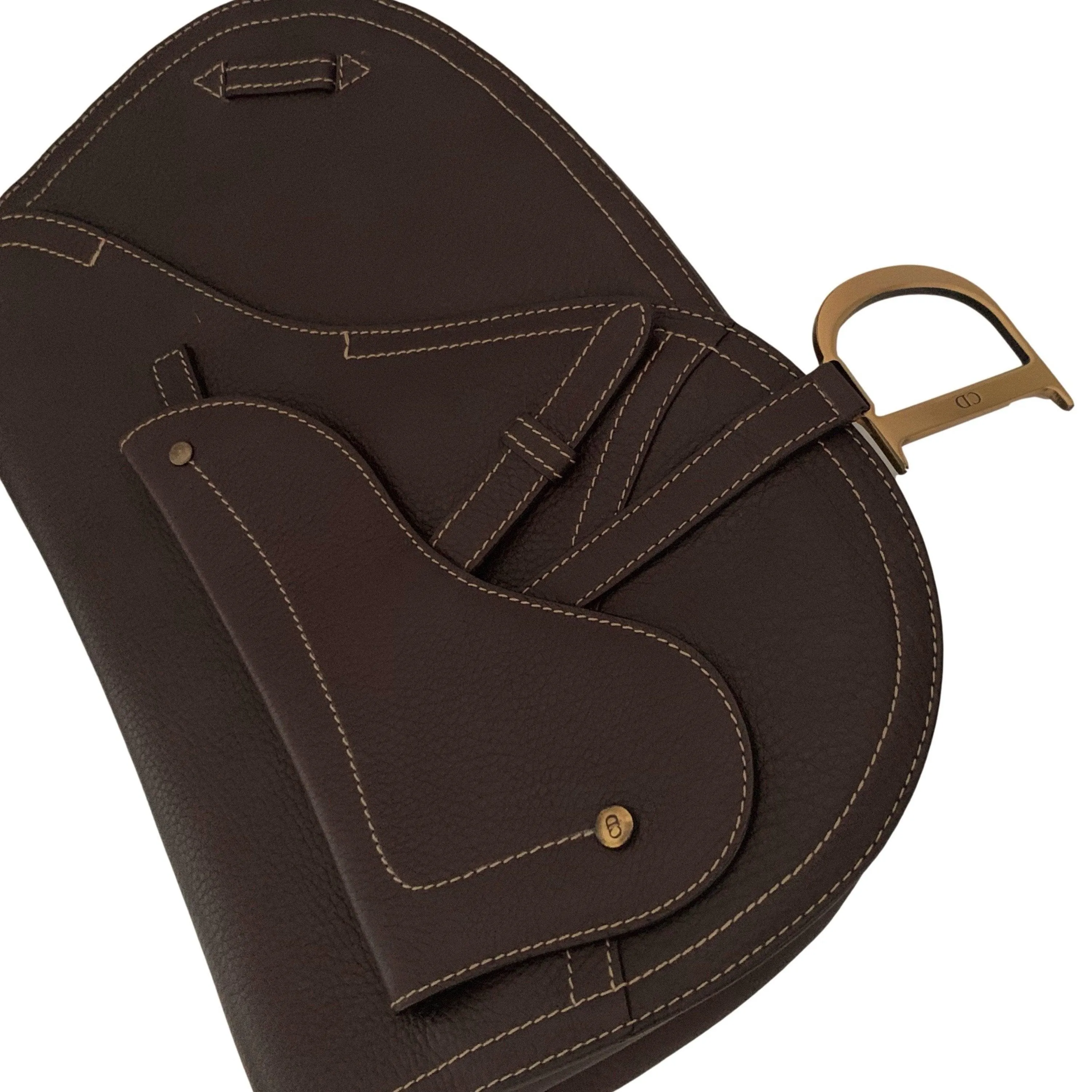Dior Brown Leather Saddle Bag