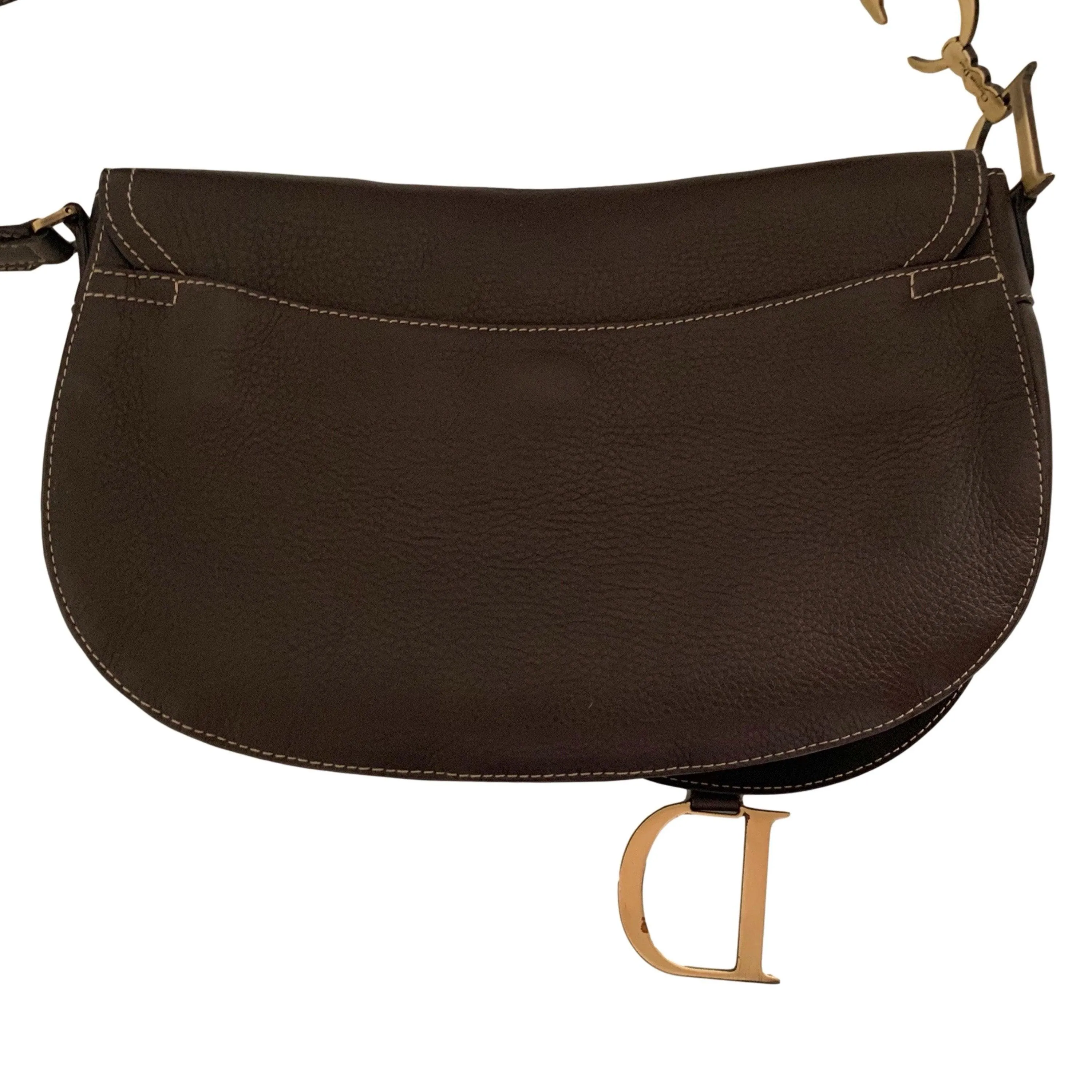 Dior Brown Leather Saddle Bag