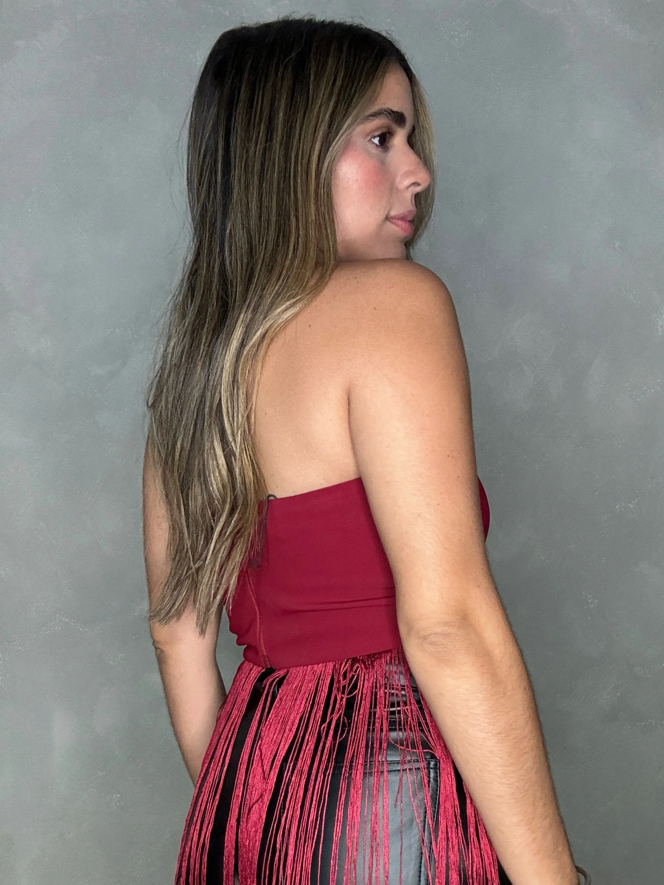 DISCO BURGUNDY TOP