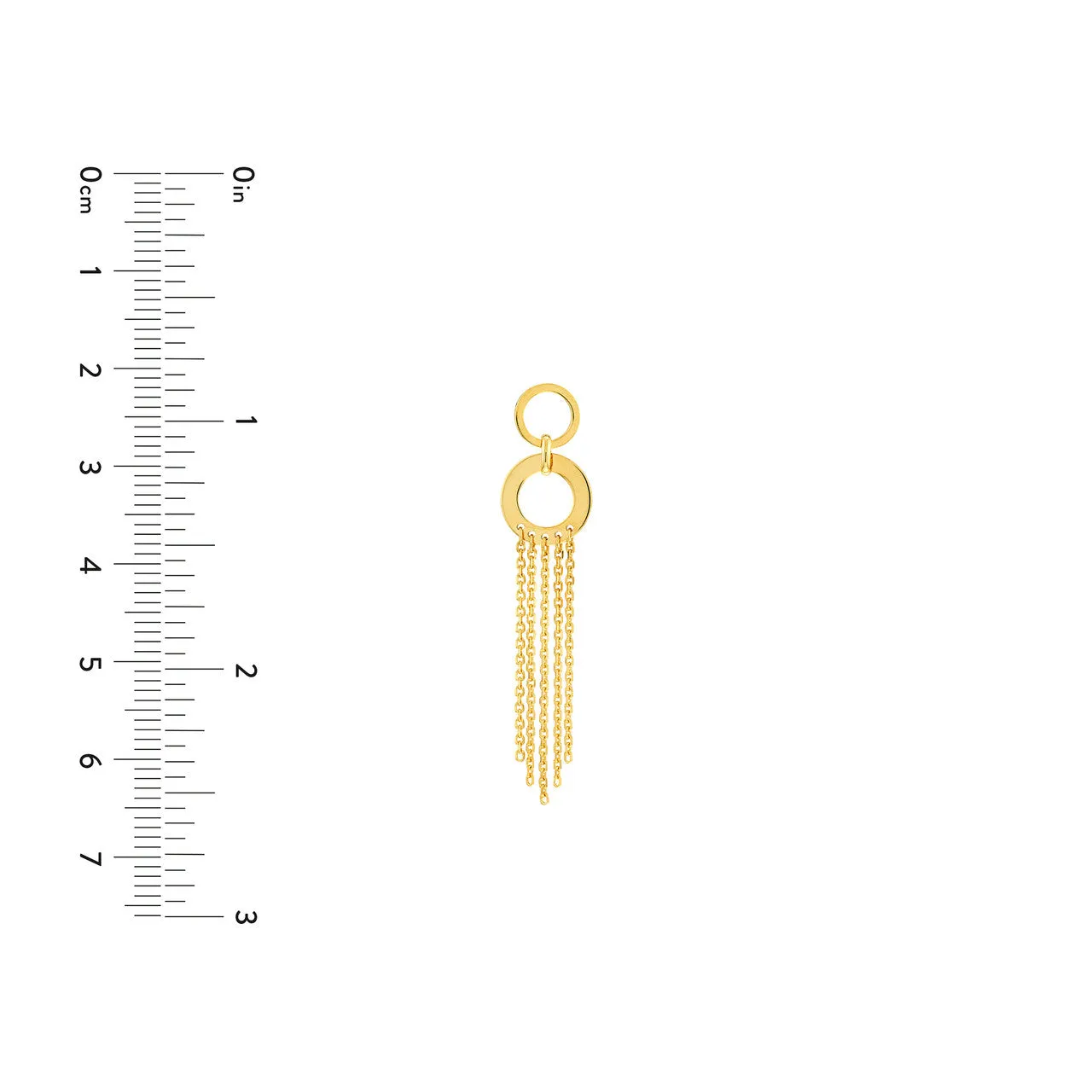 Door Knocker Earrings with Fringe Chain