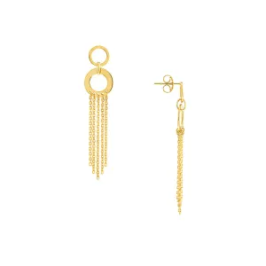 Door Knocker Earrings with Fringe Chain